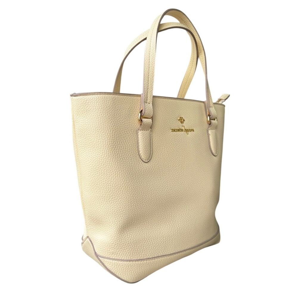 Nanette Lepore Butter Yellow Pebbled Leather Tote Shoulder Crossbody NWOT - Picture 8 of 12